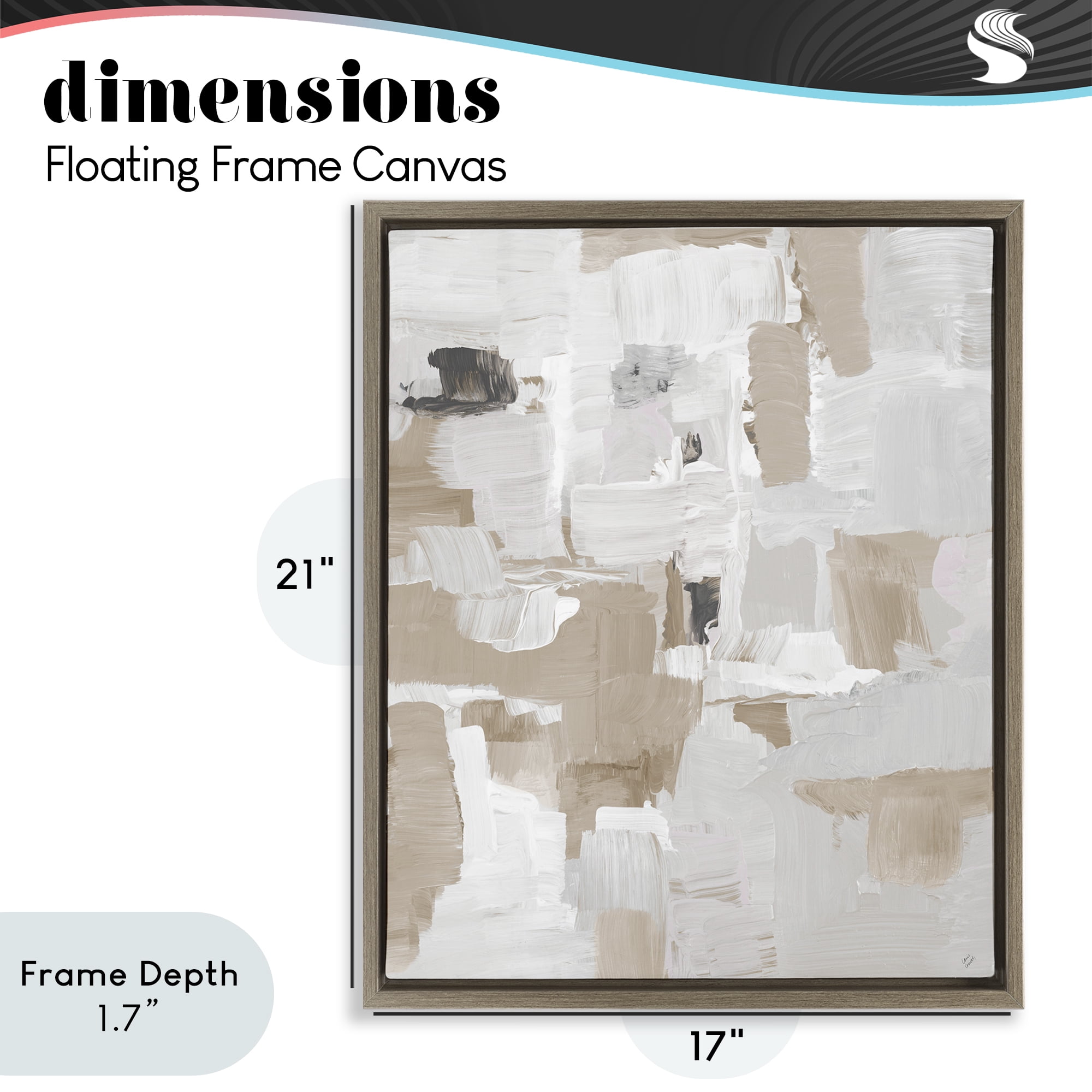 Stupell Industries Beige & White Peace Brown Framed Floater Canvas Wall Art, design by Lanie Loreth