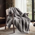 thumbnail image 4 of EVERGRACE Ultra Soft Luxury Fluffy Mink Faux Fur Throw Blanket, Thick Warm Fall Winter Blankets for Bed, Couch, Cozy Plush Reversible Blanket for Chair, Sofa (Ombré Silver Onyx, 60"x80"), 4 of 8