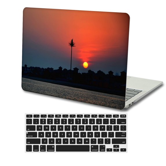 KSK KAISHEK Hard Case for Newest MacBook Air 13 inch( Touch ID, 2018/2019/2020/2021/2022) + Black Keyboard Cover Model A1932 A2179 A2337 m1, USB Type-C Red series 0484