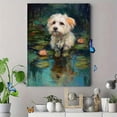 thumbnail image 4 of Cute Dog Water Lily Impressionist Canvas Print, Pet Wall Art for Living Room Bedroom Office Coffee Shop Cafe Decor, 4 of 8