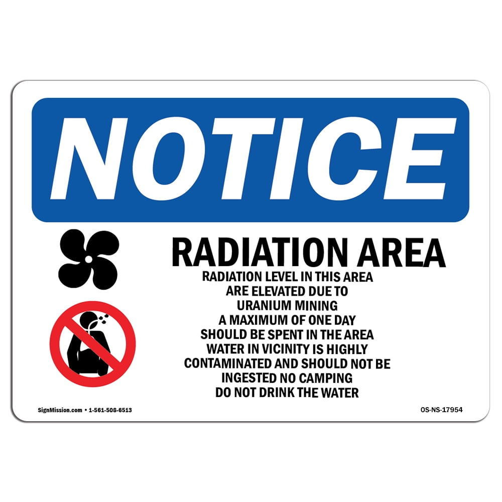 OSHA Notice Sign - Radiation Area Radiation Levels | Choose from ...