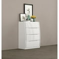 thumbnail image 1 of K-Living Phoebe 4-Drawer Solid Wood Chest in White Lacquer Finish, 1 of 3