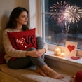 thumbnail image 3 of Decoración de Día de San Valentín Funda de Almohada Patrones en Forma de Corazón Cojín de Sofá Decoración de Ambiente Festivo Decoración de Sala de Estar Y Dormitorio Decoraciones de Día de San Valent, 3 of 6