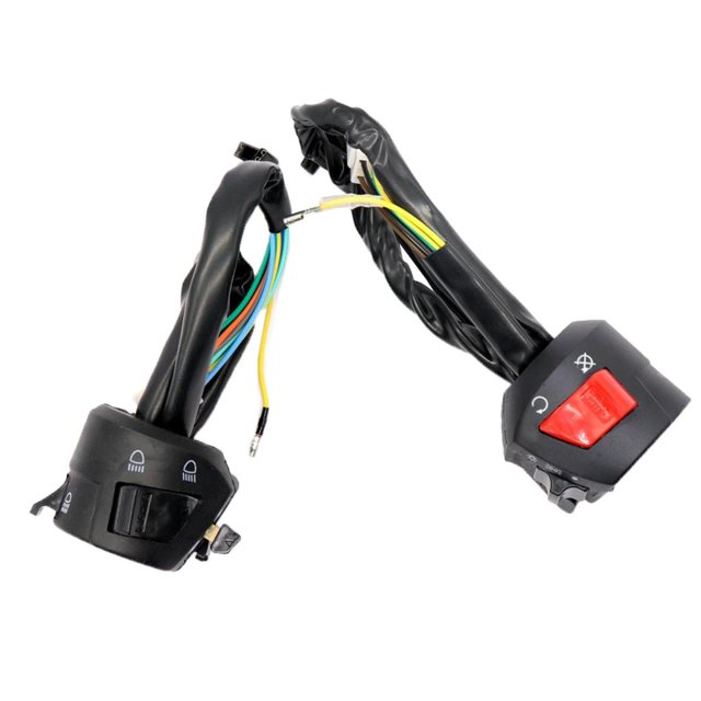 1 Pieza Negro; Interruptor de Manilr Rojo, Interruptor de Soporte de Manilr, Interruptor de Faro Impermeable para Motocicleta Baoblaze Interruptor del manillar de la motocicleta