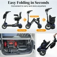 thumbnail image 3 of Ouyessir Foldable 4 Wheels Mobility Scooters for Seniors and Adults，300 lbs Capacity, 25-Mile Range, Lithium Battery, 3 Speed Modes, 11.2 mph Max Speed, with Front Storage Bag,Blue, 3 of 10
