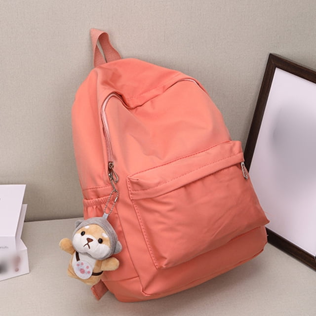 Ynlkorvg Back To School Supplies Student Schoolbag Large Capacity Outdoor Girls Backpack Solid Color Backpack
