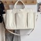 thumbnail image 4 of Bolsas de pañales para bebé para mujer bolso de hombro de lona ligero de gran capacidad y Color sólido, 4 of 9