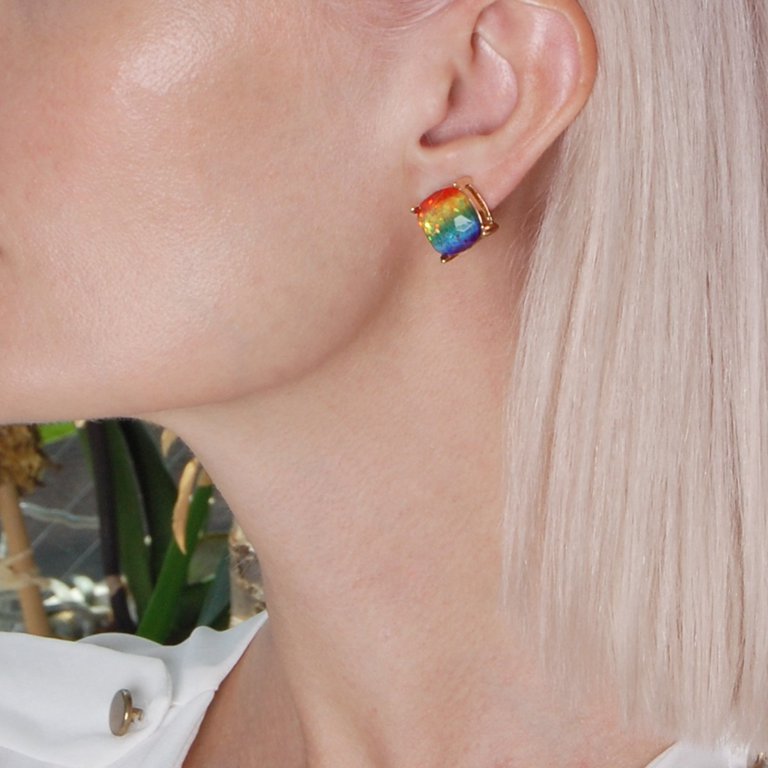 Retro Geometric Square Acrylic Earrings For Women - White Hollow Drop Statement Earrings