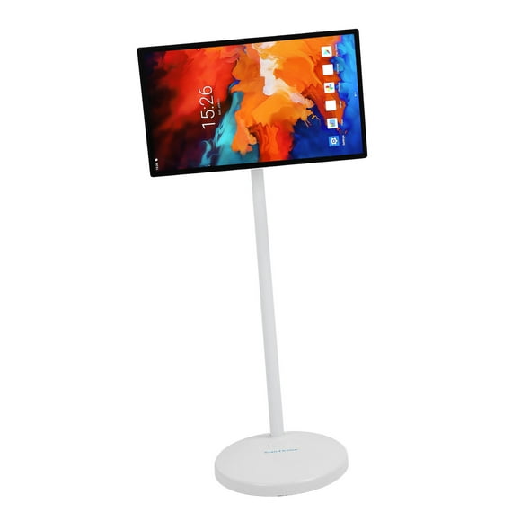 24 Inch Portable Monitor, Smart Touch Screen TV with Built in Battery, High Definition LCD Screen, Floor Standing Display Screen for Home