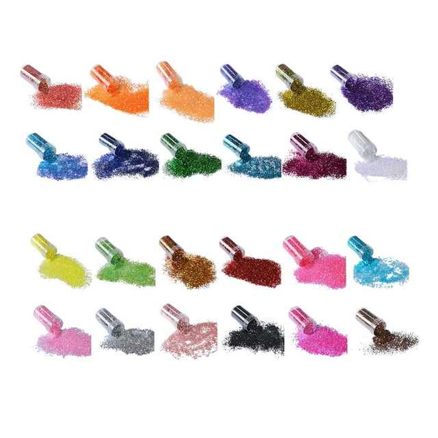 24 Uds. de purpurina gruesa para manualidades, suministros para manualidades, decoraciones para manualidades faciales, agitadores de purpurina, purpur