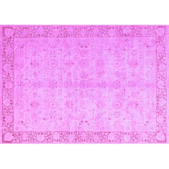 Ahgly Company Indoor Rectangle Oriental Purple Modern Area Rugs, 5' x 7'
