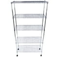 thumbnail image 2 of Kitchen Storage Shelf Rolling Cart 5-Layer Iron Kitchen Rack with Wheels Silver, 2 of 7