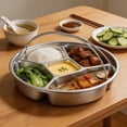 thumbnail image 4 of 5-Compartment Divided Stainless Serving Tray - Food-Grade 304 Meal Prep Platter for & Adults, Rust-Resistant & Dishwasher Safe, Ideal for Side Dishes, Condiments, and Snacks A, 4 of 7
