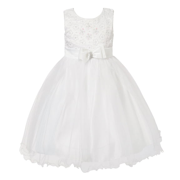 Richie House Girls' Princess Dress with Mesh and Bow RH1935