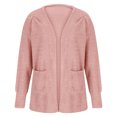 thumbnail image 4 of Pntutb Coats for Women,Womens Ladies Solid Open Front Soft Chunky Pocket Long Sleeve Coat Outerwear Cardigan, 4 of 6