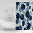 thumbnail image 2 of Polyester Fabric Blue Geometric Shower Curtain, Yellow Modern Abstract Art Aesthetics, Waterproof Bathtub Curtain Bathroom Decor Set with Hooks 48 x 72 Inches,, 2 of 6