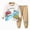 A64-Khaki, variant on 6-12 Months Toddler Baby Boy 2Pcs Outfits Letters Print Pullover Tops Drawstring Pants Set Fall Winter Clothes Boy Clothes Gift Set
