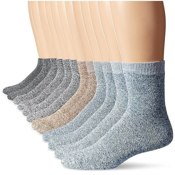 Yacht & Smith Merino Wool Socks, Unisex Trail Hiking Socks, Warm Camping Backpacking Travel (10-13 (Mens), 12 Pairs Assorted (D))