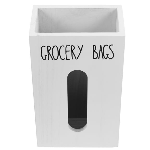 ROSENICE Trash Bag Holder 1Set Grocery Bag Organizer Wooden Storage Dispenser for Home and Office Use 11.4X6.9X3.7in