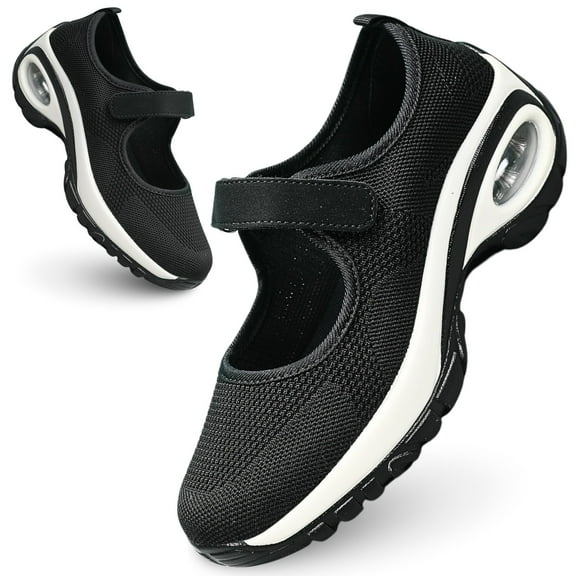 CHICVOMEY Mesh Mary Jane Shoes for Women with Arch Support Air Cushion Sole Mary Jane Flats for Dress & Walking Shoes