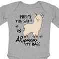 thumbnail image 4 of Inktastic Mimi's You Say Alpaca My Bags Boys or Girls Long Sleeve Baby Bodysuit, 4 of 5