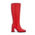 thumbnail image 2 of Botas hasta la rodilla Aizhenzm de piel sintética rojas para mujer, talla 8, 2 of 7