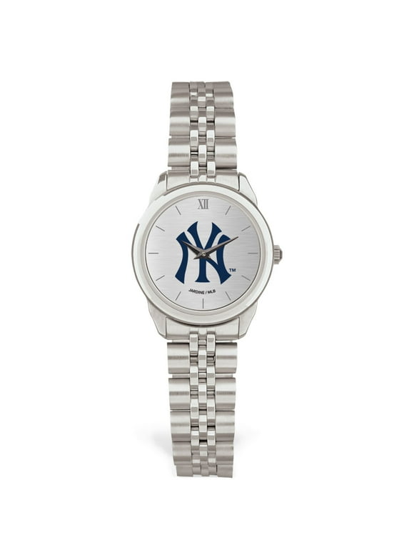 Women's  Silver New York Yankees Rolled Link Bracelet Wristwatch