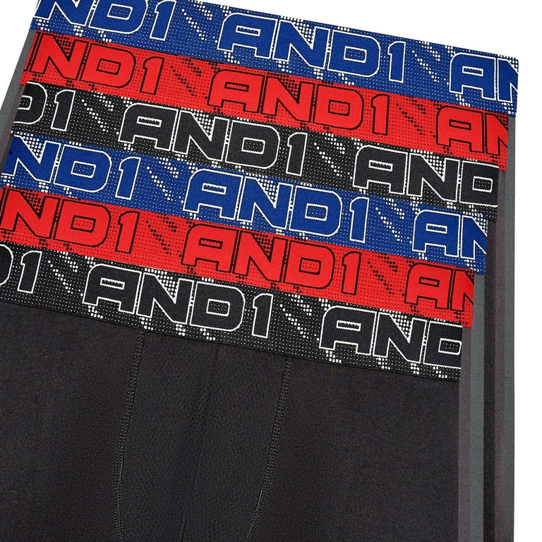 AND1 Men’s Underwear Flex Mid Length Boxer Briefs, 6 Pack - Walmart.com