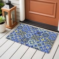 thumbnail image 4 of Vintage Boho Entryway Rug 2'x3'&nbsp; Non Slip Front Door Mats, Middle Century Bohemia Style Patchwork Blue Entrance Rugs Indoor Outdoor Carpet, Washable Floor Mats Small Area Rug for Bedroom Kitchen, 4 of 8