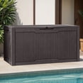 thumbnail image 6 of Uforic 100 Gallon Lockable Resin Outdoor Storage Deck Box, Uforic Multipurpose Storage Chest for Patio Accessories Garden Tools Daily Essentials, Weather Resistant, Dark Brown, 6 of 8