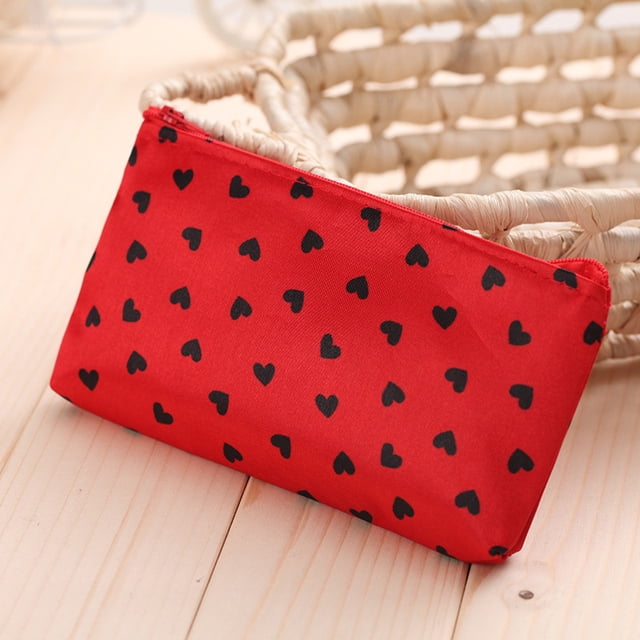 Bolsa de Almacenamiento Pequeña XianweiShao Corazones y Puntos Rojos