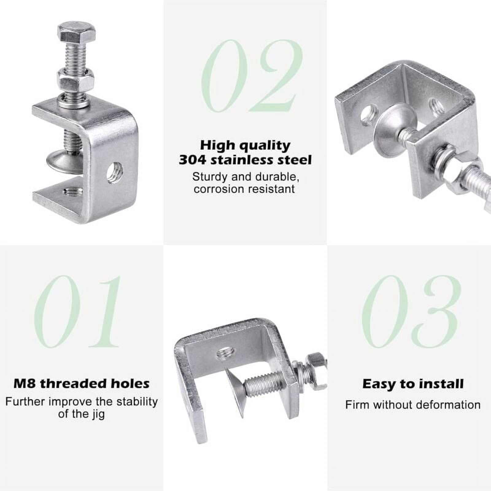 C-clamps, 8 pieces of heavy duty C-clamps made of 304 stainless steel, stainless steel C-clamps, heavy duty C-clamp, heavy duty stainless steel clamp