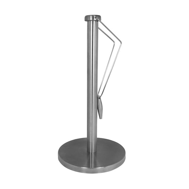 Toystoory Rollo de toallas de papel de cocina Soporte vertical Bolsa de basura de plástico inoxidable Soporte para rollos Organizadores de utensilios de cocina Toystoory HA4509-00B