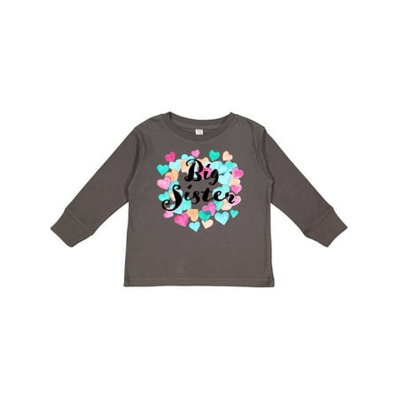 

Inktastic Big Sister Hearts Girls Long Sleeve Toddler T-Shirt