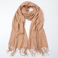 thumbnail image 3 of Bufanda Larga Sólida Del Del Mantón de La Cachemira de Seda de Pashmina Cálida de Las Señoras de Las Mujeres Caqui Macarena Bufanda larga para mujer, 3 of 8
