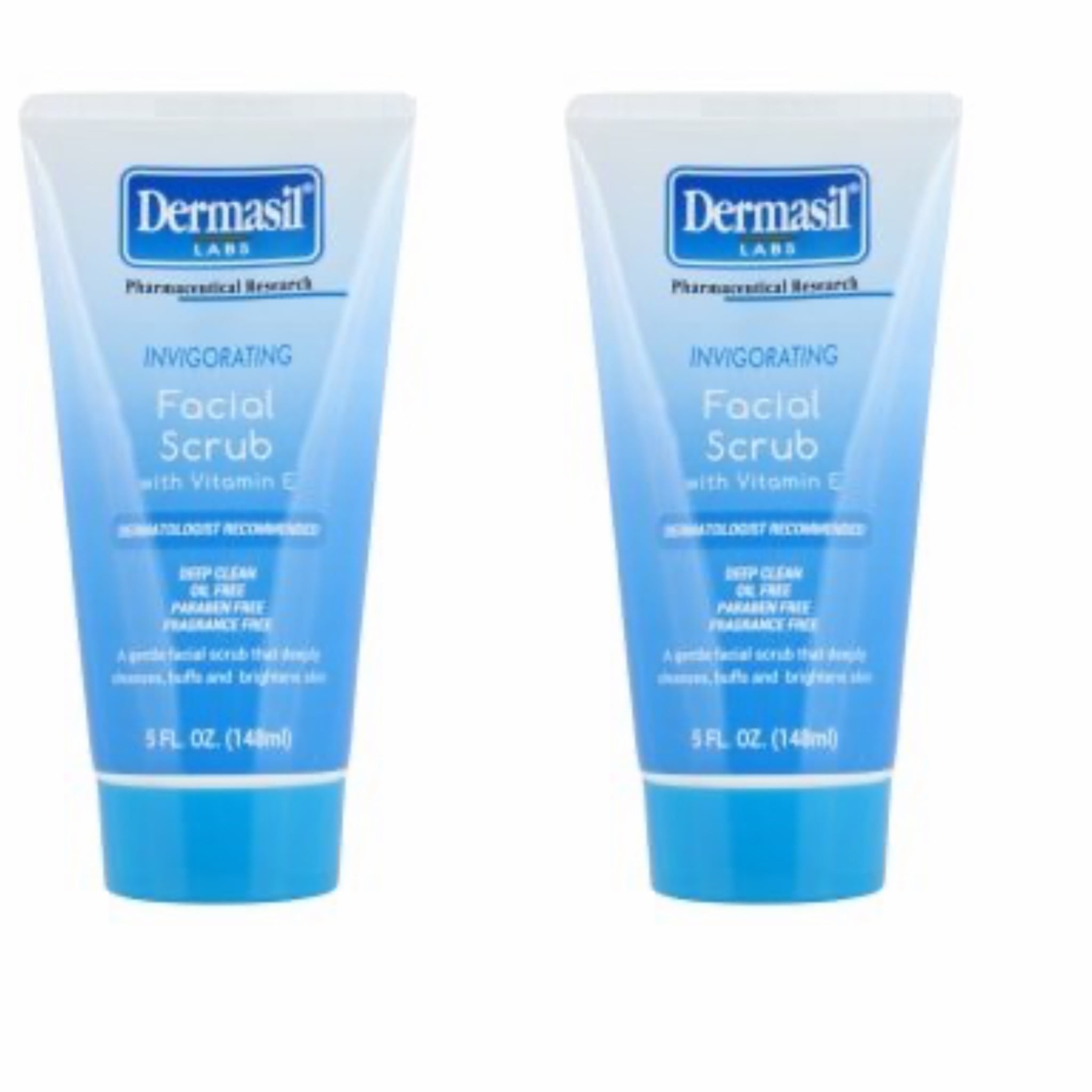 2 Dermasil Invigorating Facial Scrub With Vit E, Fragrance Free, Deep