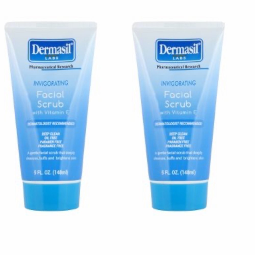 2 Dermasil Invigorating Facial Scrub With Vit E, Fragrance Free, Deep