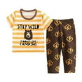 thumbnail image 1 of Toimothcn Baby Girls Outfit Set Short Sleeve Cartoon Dinosaur Printed Pajamas Pants 2Pcs Pjs Outfit Set Soft Homewear Clothes Set 13-14 Years, 1 of 2