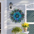 thumbnail image 4 of Guirnalda Elegante De Pavo Real Para Puerta Delantera, Corona De Pavo Real Azul Para Decoraciones Del Hogar Minnieouse HA037495-00, 4 of 6