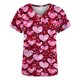 thumbnail image 2 of TaTaai Women's Valentine's Day V Neck Casual Top, Abstract Heart Print Short Sleeve Blouse with Pockets, Lightweight Holiday Gift Shirt for February Romance Gift, 2 of 5