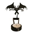 thumbnail image 2 of Halloween Candle Holder Spooky Ghost Tealight Shadow Caster Decorations Skeletons Black Metal Desk Candlestick Holder Ornament for Home Party,Scary Candle Stands Table Decor (Mothman) - C, 2 of 8