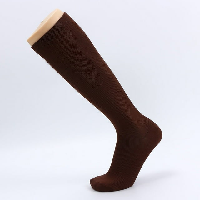 Brown Stockings 1Pair Unisex Compression Long Socks Women Men Pure Color Leg Socks