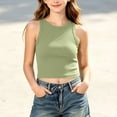 thumbnail image 5 of Mifsaly Girls Ribbed Crop Tank Tops Kids Crewneck Sleeveless Summer Camisole Shirts Soft Stretch Slim Fit Activewear Tee, 5 of 7