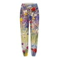 thumbnail image 4 of Women Fashion Print Bottom Sweatpants Women Pants Casual Straight Pockets Women Casual Pants High Waist Sporty Gym Athletic Fit Jogger Pants Women's Casual Pants High Waist Self Tie Pants Trousers Wom, 4 of 4