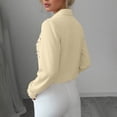 thumbnail image 6 of Babysbule Women's Long Sleeve Pearl Beaded Collared Button Down Blouse, Elegant Solid Color Casual Top for Office Party and Daily Wear, 6 of 6