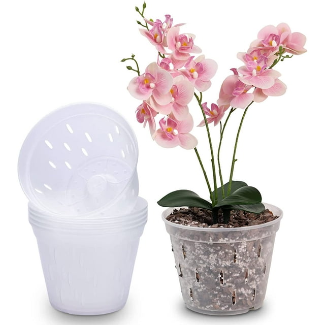 Clear Plastic Orchid Pots with Holes and Great Drainage, Lightweight