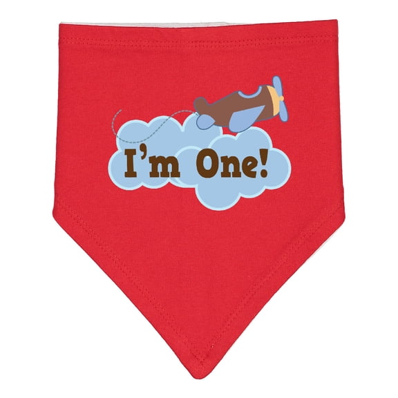 Inktastic 1st Birthday Airplane I'm One Baby Bandana Bib