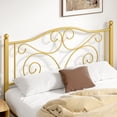 thumbnail image 6 of VECELO Full Size Metal Platform Bed Frame with Arched Headboard and Footboard, Heavy Duty Steel Slat Support, Under-Bed Storage, No Box Spring Needed, Gold, 6 of 8