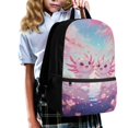 thumbnail image 3 of HUIACONG Cute Axolotl Cherry Blossom School Backpack for Boys Girls Students Ages 6-18 Elementary Middle High School Large Capacity Lightweight Bookbag for Daily School Back to School, 3 of 6