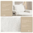 thumbnail image 6 of 42" Chaise Lounge Chair with Storage Ottoman, Oversized Chaise Single Sofa Chair with Armrests, Cup Holders, Comfy Upholstered Sleeper Couch for Living Room, Bedroom, Beige, 6 of 9
